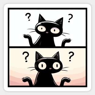 Confused Black Cats Sticker